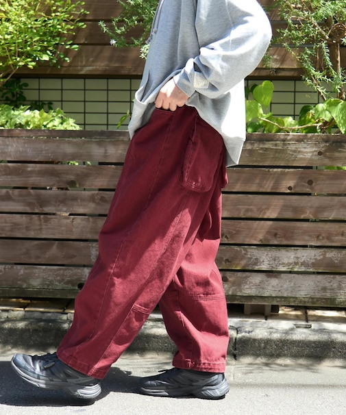 【再入荷】ピーチツイル 立体 ポケット バルーンパンツ
