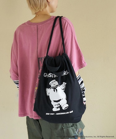 20/-OE天竺 マシュマロマン ナップサック トートバッグ