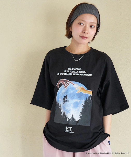 21/-OE天竺 E.T. フォトプリント Tシャツ