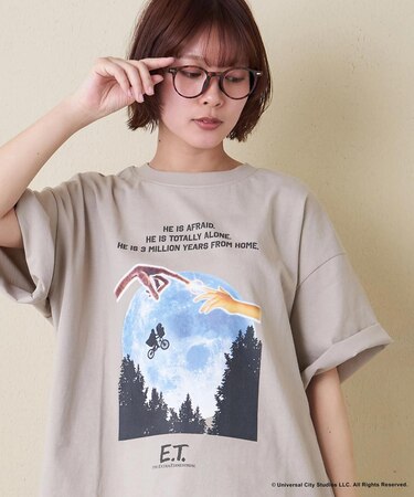 21/-OE天竺 E.T. フォトプリント Tシャツ