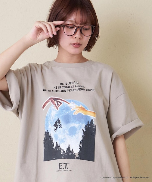 21/-OE天竺 E.T. フォトプリント Tシャツ