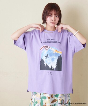 21/-OE天竺 E.T. フォトプリント Tシャツ
