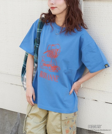 PEANUTS ( ピーナッツ ) 21/-OE天竺 Royanne プリント Tシャツ