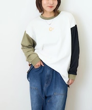OE天竺 カットソー ロゴプリント ビッグ Tシャツ