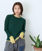 ヤクフィール ニット レイヤード プルオーバー