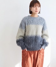 シャギーヤーン グラデーション プルオーバー ニット