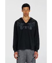 メンズ フード付き長袖Tシャツ T-PHEN-LS-HOOD-RIB