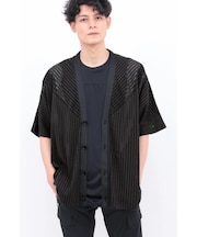 TORNADO MART∴ラッセルメッシュストライプカーデ