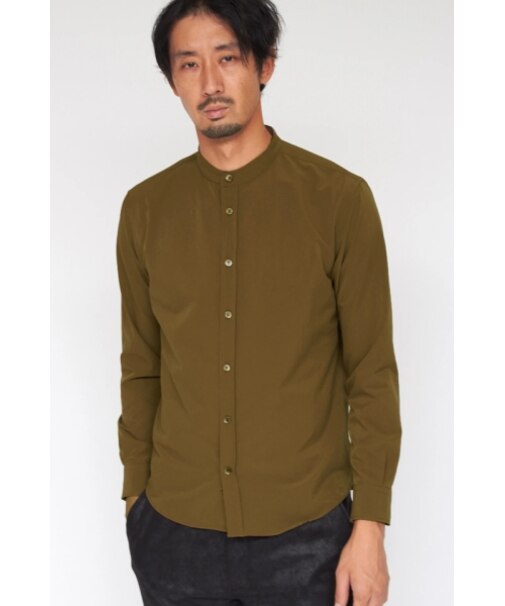HIGH STREET∴2WAYストレッチマイクロチェックバンドカラーシャツ