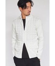 HIGH STREET∴フクレチェックスタンドZIPニット