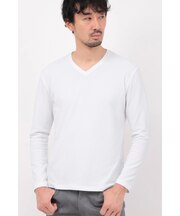 HIGH STREET∴RIPAトライアングルモノグラム長袖Vネックカットソー