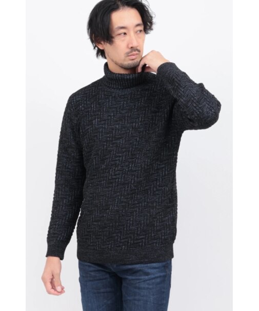 HIGH STREET∴バイアスリンクスモールタートルネックKN
