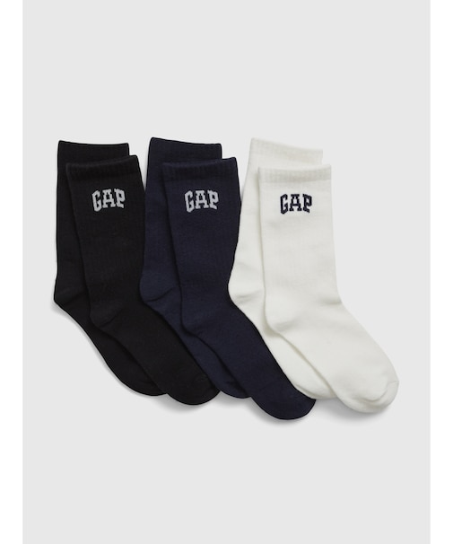 Gapアーチロゴ クルーソックス 3足セット (キッズ)