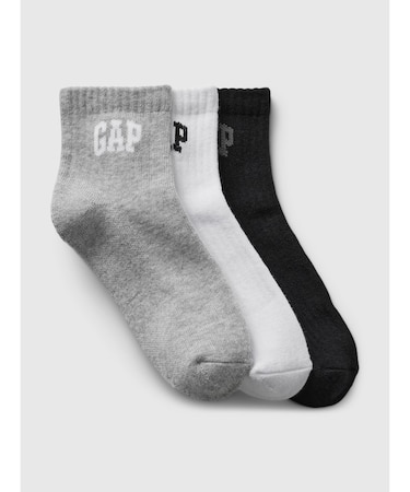 Gapロゴ ショートクルーソックス 3足セット (キッズ)