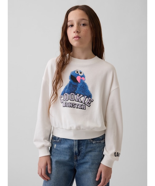 GapKids セサミストリート オーバーサイズ ウェッジ クルーネック スウェットシャツ
