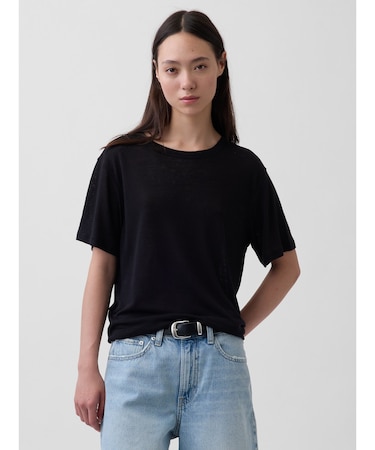 リネンブレンド リラックスフィット Tシャツ
