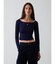 CloseKnit Jersey Gap Logo Off-Shoulder Crop T-Shirt