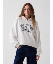 リラックスフィット クロップド GAPロゴ フレンチテリーパーカー