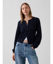 CashSoft カシミヤタッチ ミックスステッチ クロップド ニットカーディガン