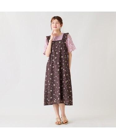 小花プリントキャミワンピース
