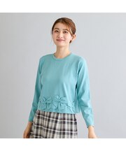 裾リボンニットプルオーバー
