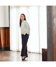【M-StyleLuxeコラボ】裾ベンツワイドシルエットパンツ