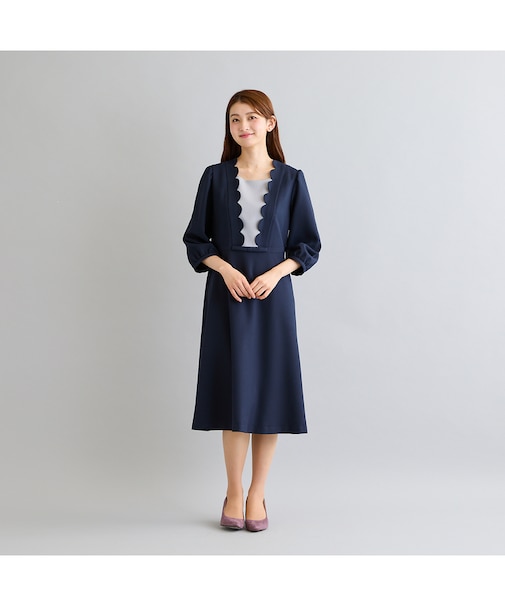 スカラカットフィット&フレアワンピース