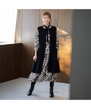 【モデル美香着用】リバー仕立てロングジレ