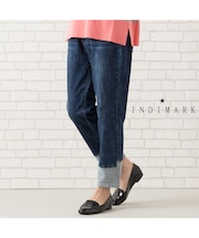 【手洗いOK・INDIMARK】裾切り替えデニムパンツ