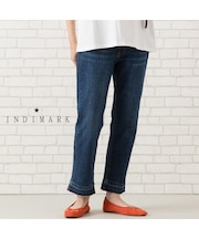 【手洗いOK・INDIMARK】洗い加工裾裁ち切りデニムパンツ