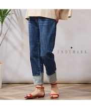 【手洗いOK・ＩＮＤＩＭＡＲＫ】裾切り替えデニム