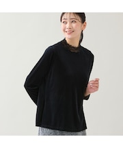 【洗える・日本製・3L/4Lサイズあり】シアーベロアカットソー