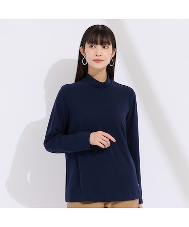 【M~4L】吸湿発熱ハイネックTシャツ