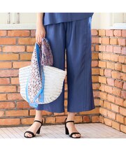 【洗える・接触冷感・セットアップ可・L~4Lサイズ】サイド切り替えワイドパンツ