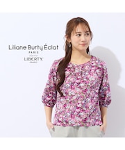 【洗える】リバティプリントプルオーバータックTシャツ