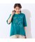 【洗える・綿100%】花刺繍AラインTシャツ