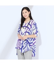 【M～4L】リーフバックカットジャカードTシャツ
