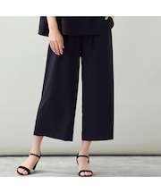 【洗える・ストレッチ・セットアップ可・L~4Lサイズ】ワイドクロップドパンツ
