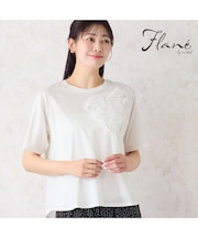 【洗える・M~3Lサイズ】チュールハートTシャツ