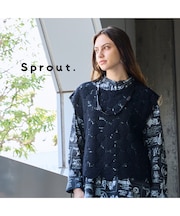 【L~4L対応】ウォッシャブル綿刺繍ニットベスト
