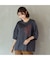 【手洗いOK・綿100％】キキョウモチーフ刺繍ワイドシルエットカットソー