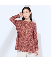 【M~4L】ラメペイズリーウォッシャブルTシャツ