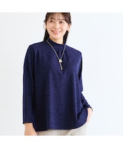 【洗える・アンサンブル可・日本製・L~4Lサイズ】スタンドカラーカットソー