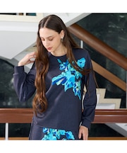 【M~4L/セットアップ対応】ウォッシャブルフラワープリントTシャツ