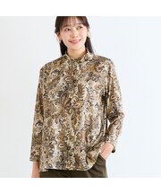【洗える・L～4Lサイズ】ペイズリー柄カットソー