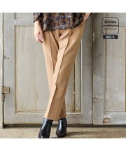 【蓄熱保温素材・洗える・L~4Lサイズ】両面起毛ピンタックテーパードパンツ