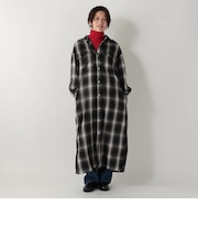 オンブレチェックシャツワンピース