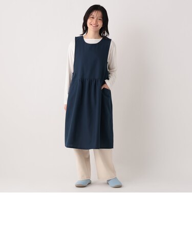 ヘリンボーンバックVネックエプロン
