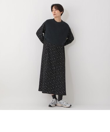 【セットアイテム】ニットベスト＆小花柄ワンピース