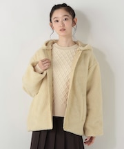 【フード取り外し可 洗える】ボアショートコート